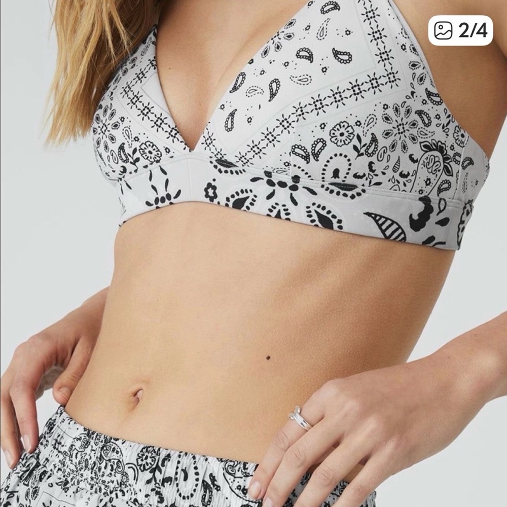 Alo bandana print Women's Black and White Bralette sz large